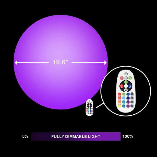 Round Colour Changing Sensory LED Mood Ball , Remote Control – 50cm - Image 6